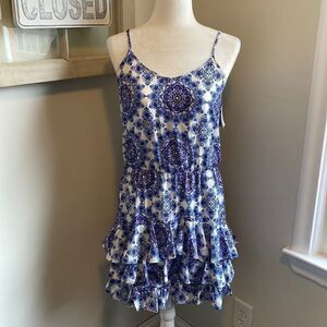 19 Cooper Adjustable Spaghetti Strap Three-tier Ruffle Bottom Dress NWT
